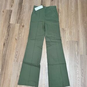 NWT Veronica Beard Olive Green Wide-Leg Trousers